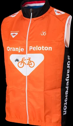 36 Fietskleding Heren>Oranje peloton Windbreaker!