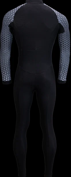 AGU Schaatskleding>Thermo marathonpak zwart arm print wit