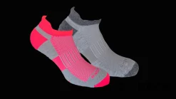 Brooks Hardloopsokken>Unisex Ghost Midweight 2-pack socks [Oxford/asphalt Oxford/brite pink]