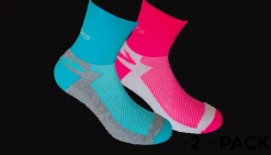 Brooks Hardloopsokken>Unisex Glycerin Midweight 2-pack socks [brite pink/white turquoise/Oxford]