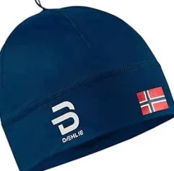 Daehlie Schaatskleding|Hardloopmutsen>muts met Noorse vlag blauw