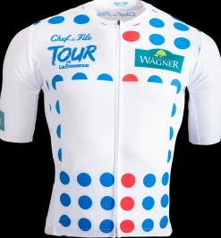 Fietskleding Heren>fietsshirt Tour de la Provence blauw/rode stippen