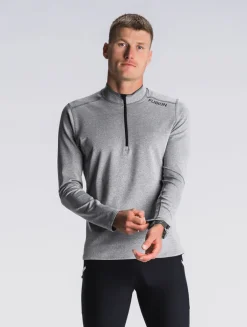 Fusion Hardloopshirts>mens C3 zip neck grey