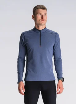 Fusion Hardloopshirts>mens C3 zip neck night blue