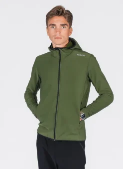 Fusion Hardloopshirts>mens recharge hoodie green