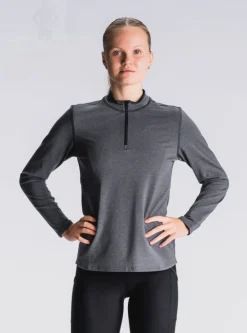 Fusion Hardloopshirts>womens C3 zip neck dark grey