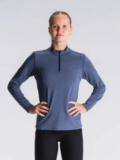 Fusion Hardloopshirts>womens C3 zip neck night blue