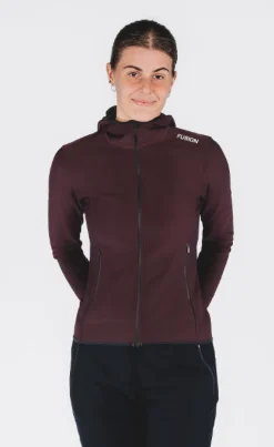 Fusion Hardloopshirts>womens recharge hoodie aubergine