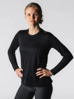 Fusion Hardloopshirts>womens technical merino 150 black longsleeve