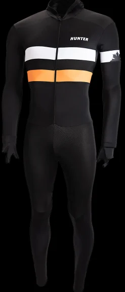 Hunter Schaatskleding>Speedsuit RTR lycra met cap Retro Black Orange