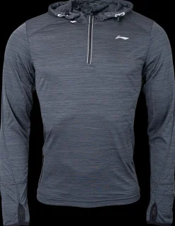 Li-Ning Hardloopshirts>Falk zipper long sleeve shirt [dark grey melange]