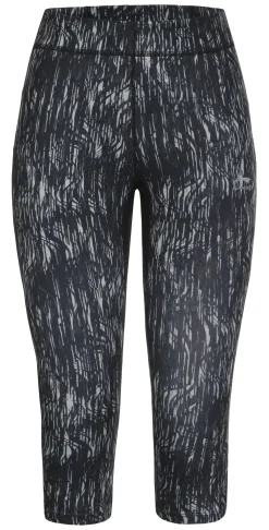 Li-Ning Hardloopbroeken>Sanni Capri Print Black Petrol