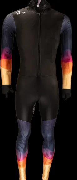 Nice Schaatskleding>rubber schaatspak power x zwart/geel/paars