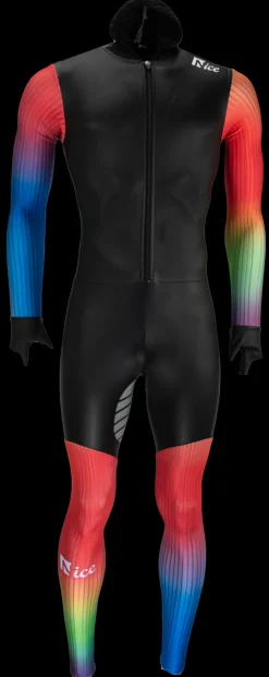 Nice Schaatskleding>rubber schaatspak power x rainbow