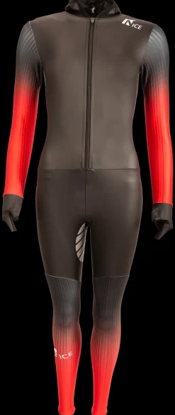 Nice Schaatskleding>rubber schaatspak power x zwart/rood