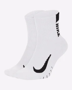 Nike Hardloopsokken>Multiplier Ankle Socks 2 Pack White