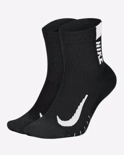 Nike Hardloopsokken>Multiplier Ankle Socks 2 Pack Black