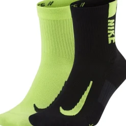 Nike Hardloopsokken>Multiplier High Socks 2 Pack fluor Yellow and Black
