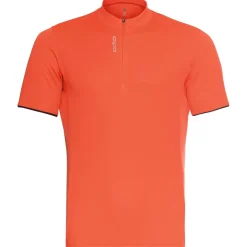 Odlo Fietskleding Heren>Essentials Oranje fiets shirt met halve rits
