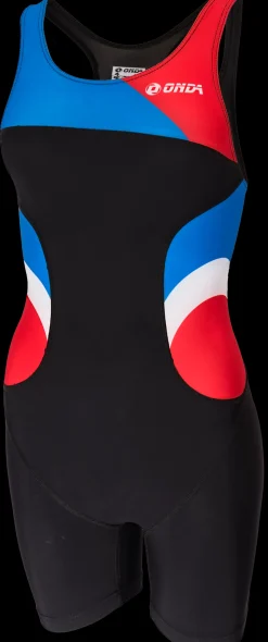 Onda Triathlon Pakken>Triathlonpak Dames Pro zwart/rood/wit /blauw
