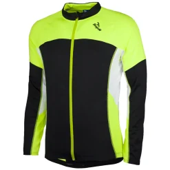 Rogelli Fietskleding Heren>Recco Wielershirt lange mouw Zwart/Fluo Geel
