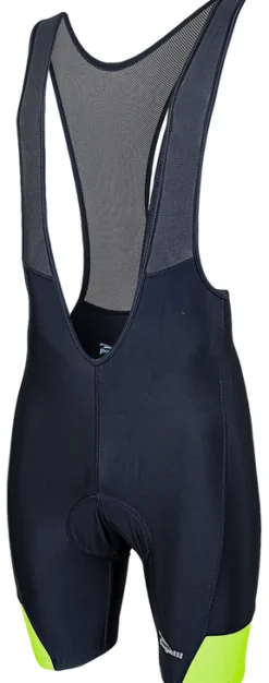 Rogelli Fietskleding Heren>wielerbroek Mondovi met bretels zwart/fluo