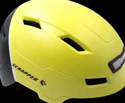 Scrapper Accessoires|Bescherming>fietshelm geel met LED licht