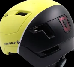 Scrapper Accessoires|Bescherming>fietshelm geel met LED licht